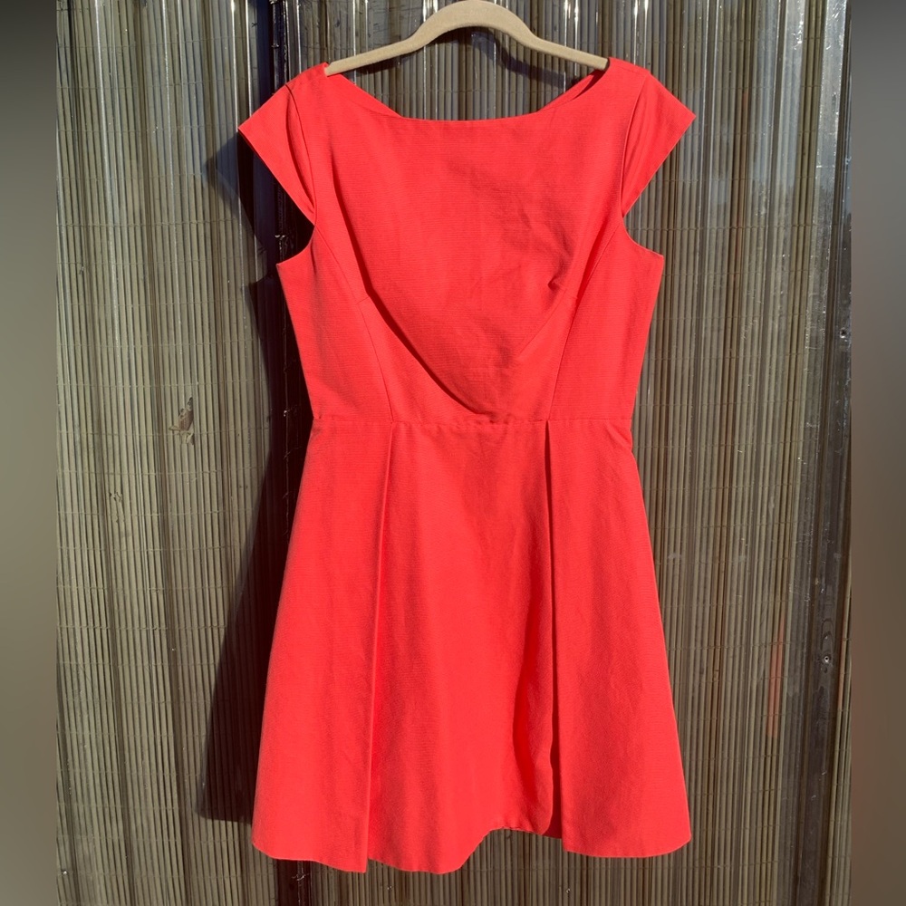 Kate Spade Vibrant Coral Cap Sleeve Mini Dress
